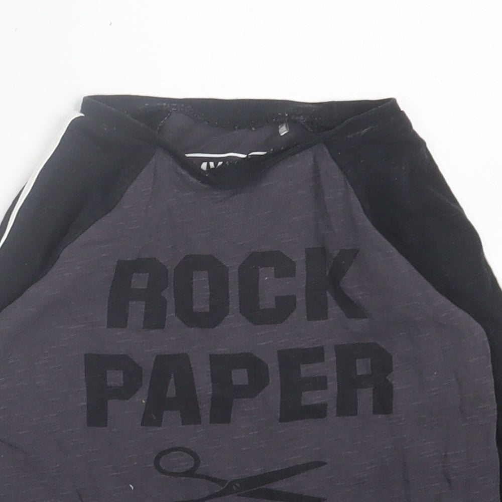Mothercare Boys Grey  Cotton Basic Casual Size 12-18 Months Crew Neck Pullover