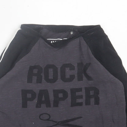 Mothercare Boys Grey  Cotton Basic Casual Size 12-18 Months Crew Neck Pullover