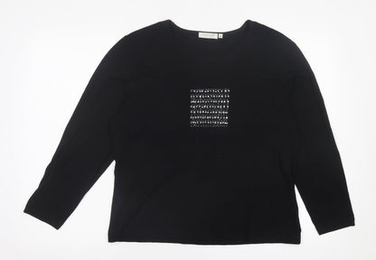 Womens UK Size XL Signature Black Basic T-Shirt