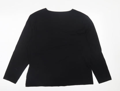 Womens UK Size XL Signature Black Basic T-Shirt