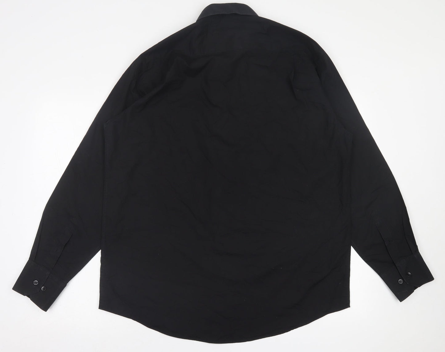 Primark Mens Black  Cotton  Button-Up Size 16.5 Collared Button
