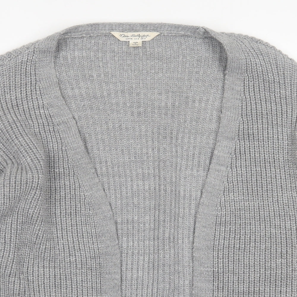 Womens UK Size 8 Miss Selfridge Grey Cardigan Jumper