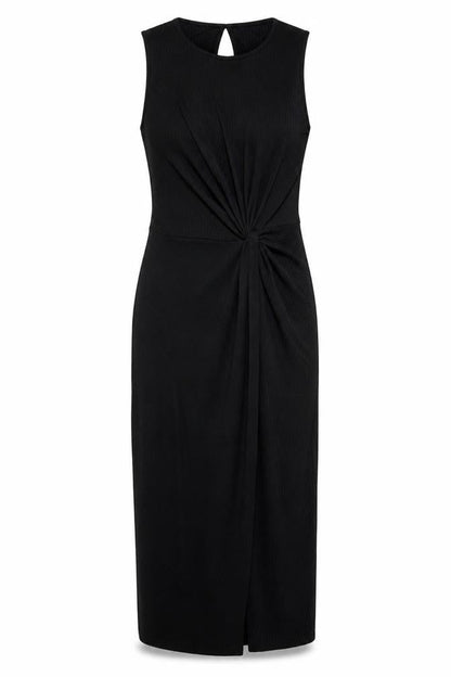 Oasis Womens Black  Polyester Bodycon  Size S  Crew Neck Button