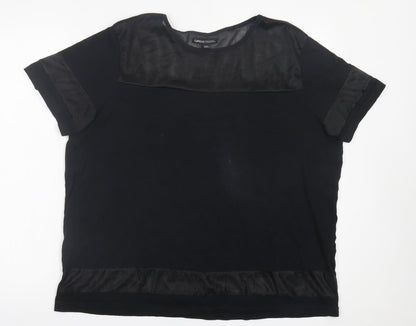 Womens UK Size 20 Capsule Black Basic T-Shirt