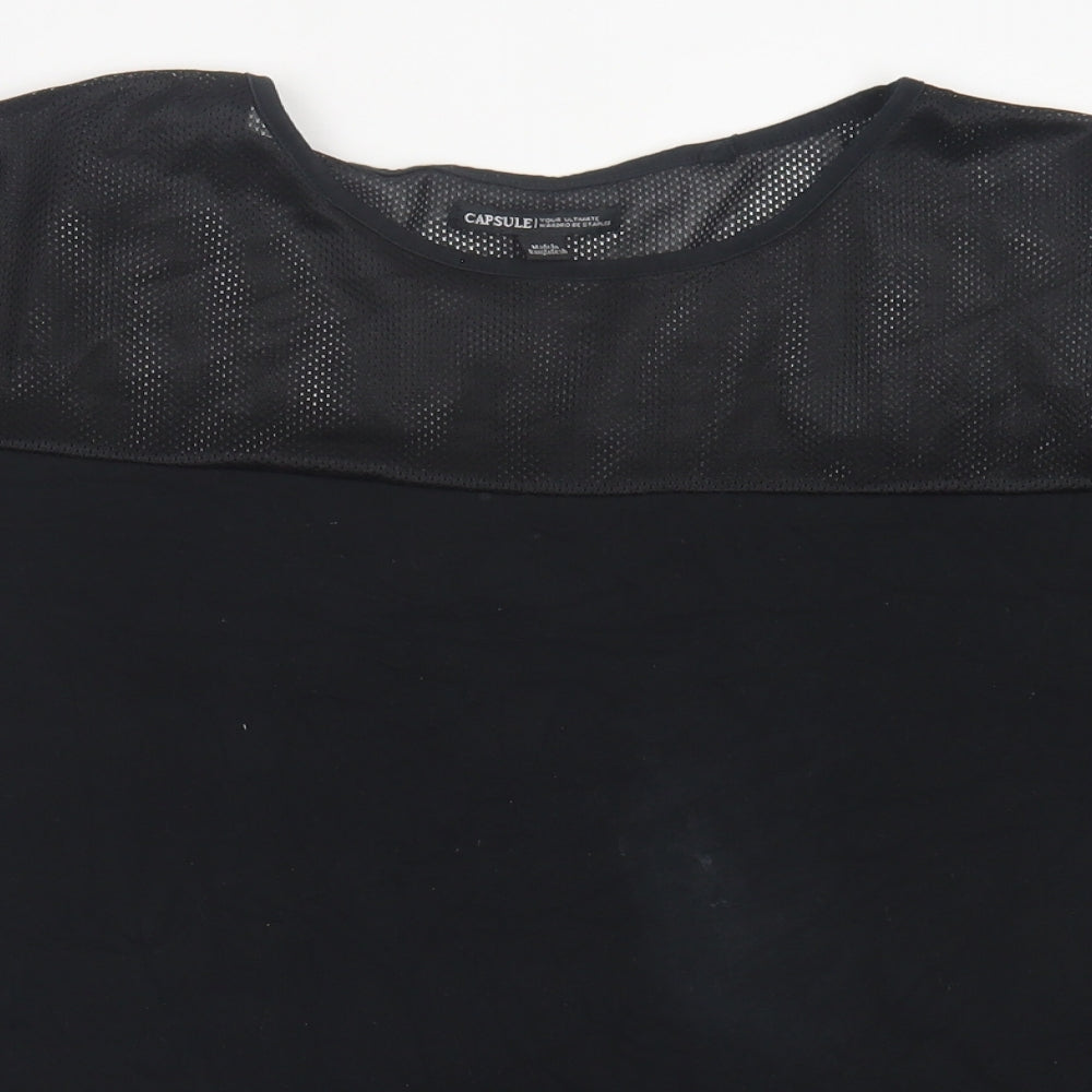 Womens UK Size 20 Capsule Black Basic T-Shirt
