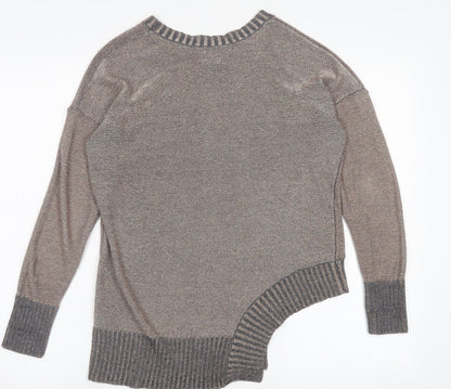 Womens UK Size 10 River Island Gold Pullover Jumper