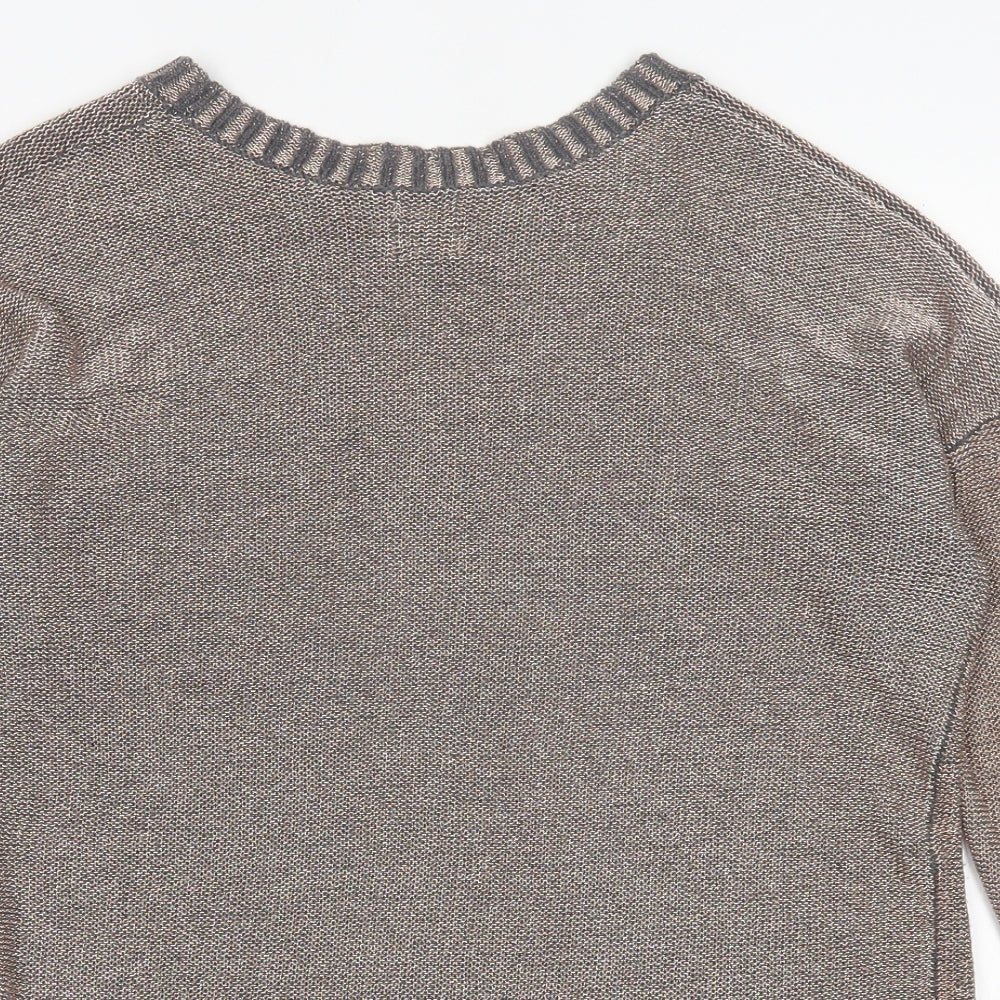 Womens UK Size 10 River Island Gold Pullover Jumper