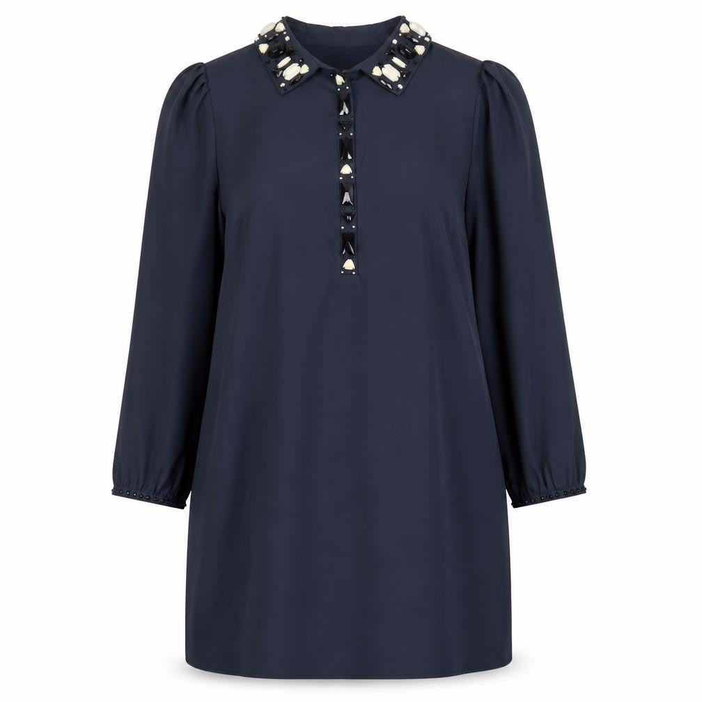 NEXT Womens Blue  Polyester A-Line  Size 12  Collared Button
