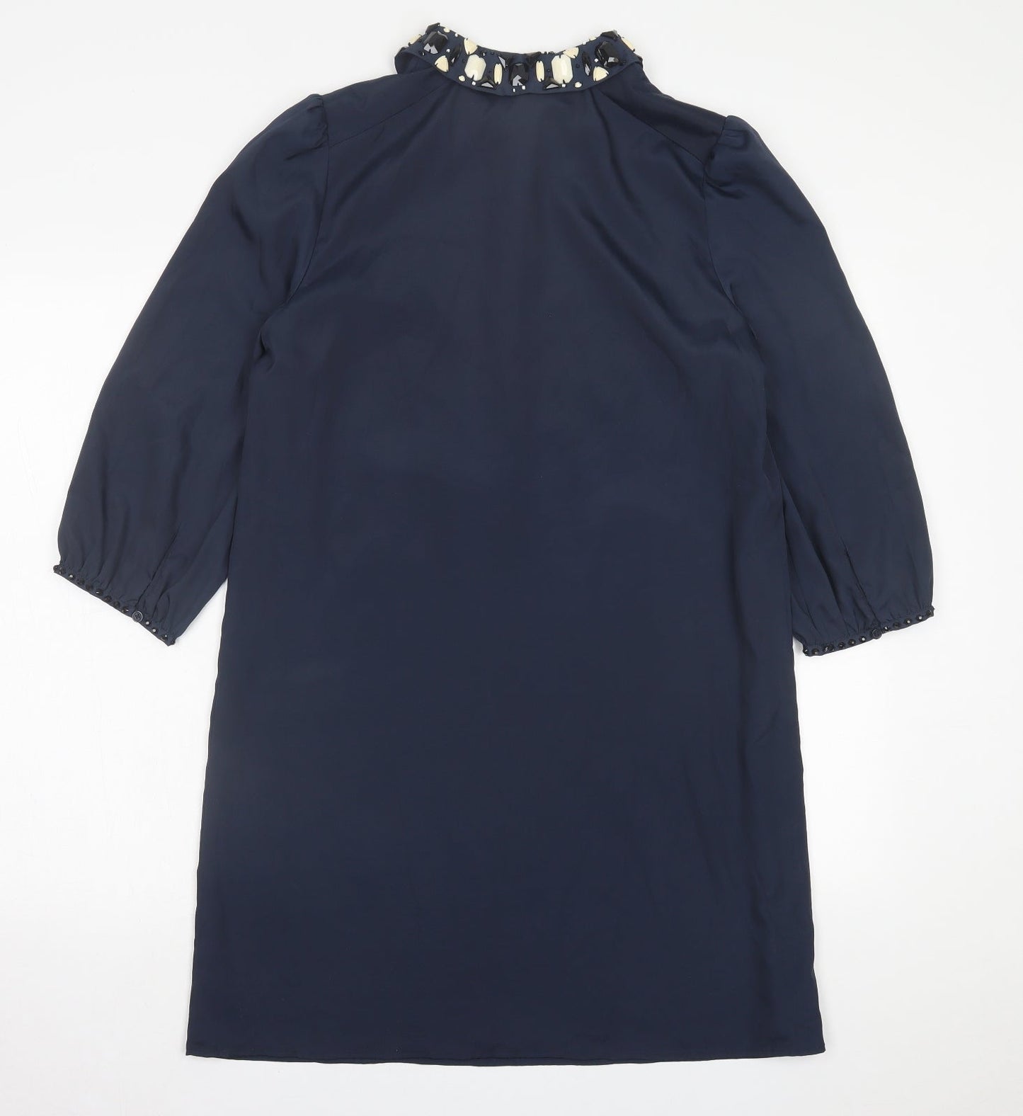 NEXT Womens Blue  Polyester A-Line  Size 12  Collared Button