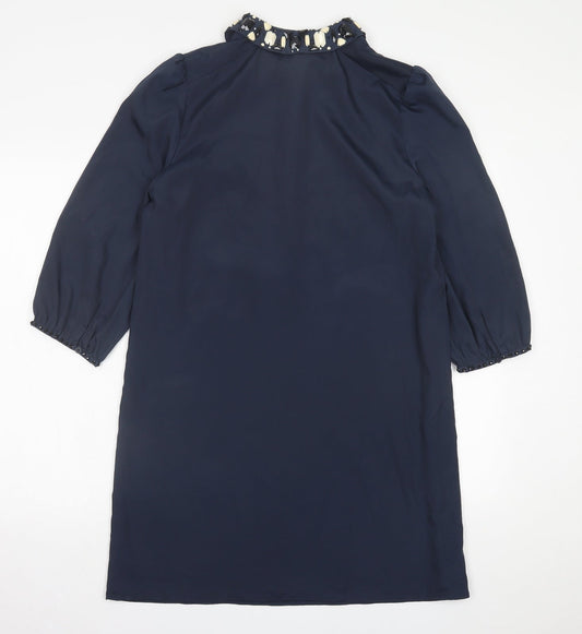 NEXT Womens Blue  Polyester A-Line  Size 12  Collared Button