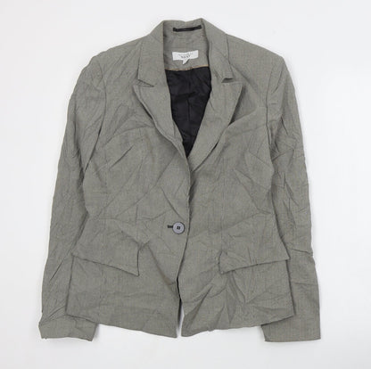 NEXT Womens Black Houndstooth Polyester Jacket Suit Jacket Size 12