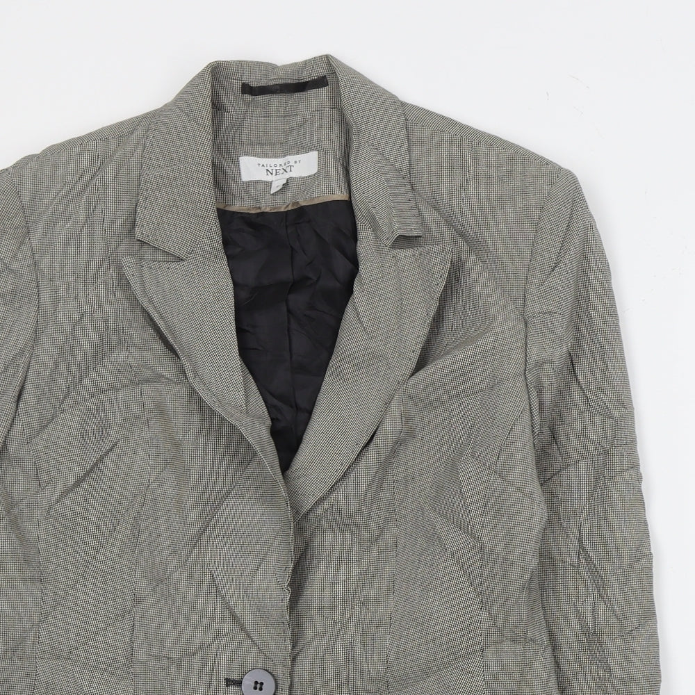 NEXT Womens Black Houndstooth Polyester Jacket Suit Jacket Size 12