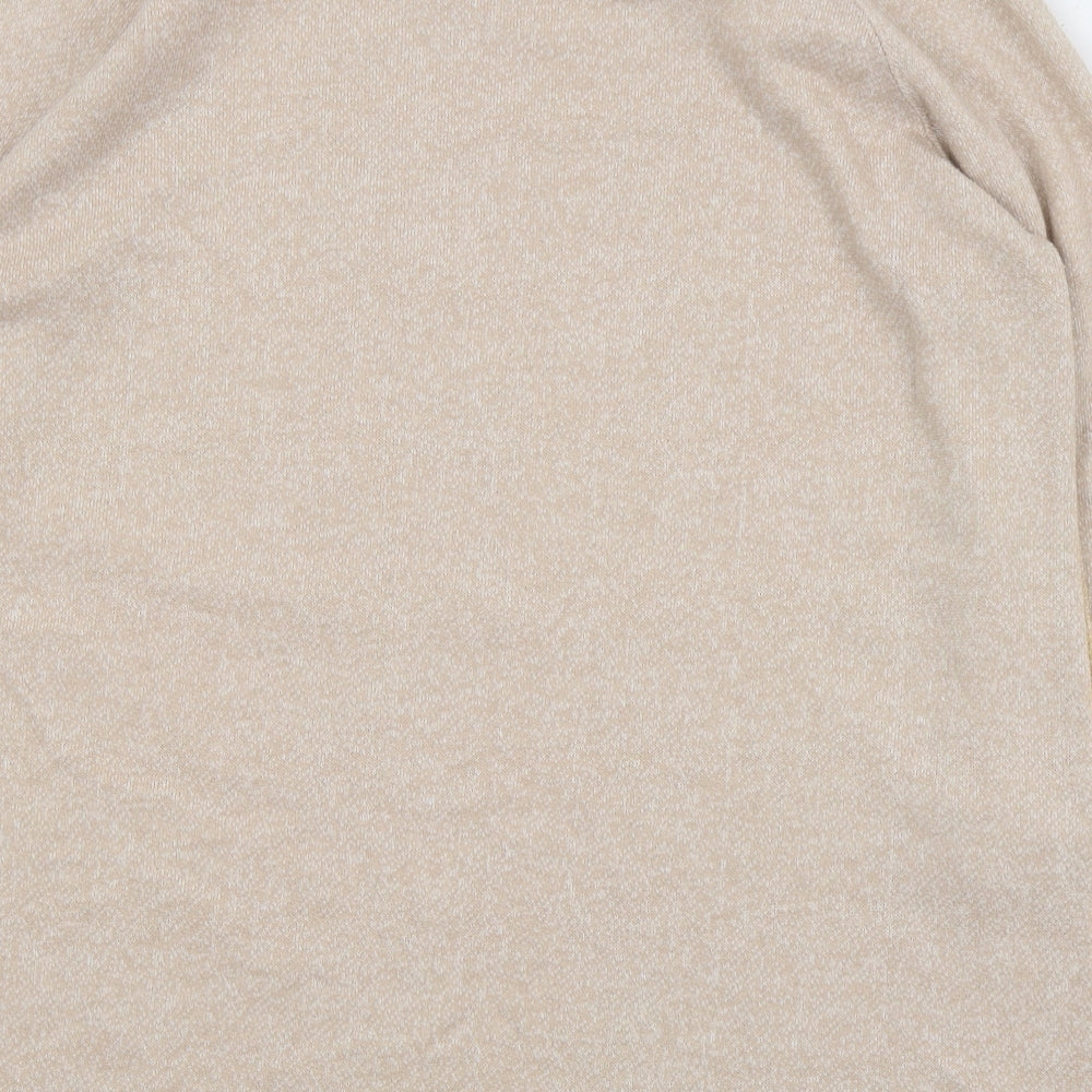 F&F Womens Beige Round Neck  Polyester Pullover Jumper Size 16