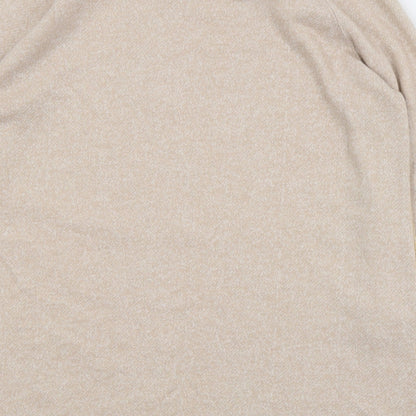 F&F Womens Beige Round Neck  Polyester Pullover Jumper Size 16