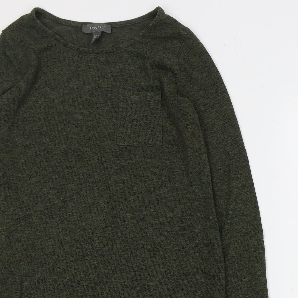 Primark Womens Green Round Neck  Polyester Pullover Jumper Size 4