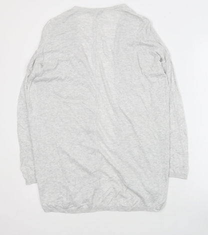 Dorothy Perkins Womens Grey V-Neck  Cotton Cardigan Jumper Size 12