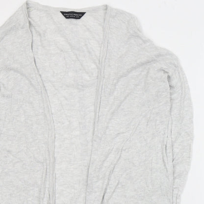 Dorothy Perkins Womens Grey V-Neck  Cotton Cardigan Jumper Size 12