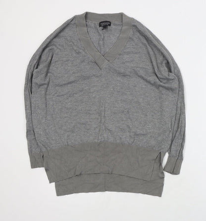 Womens UK Size 8 Topshop Grey Henley Jumper