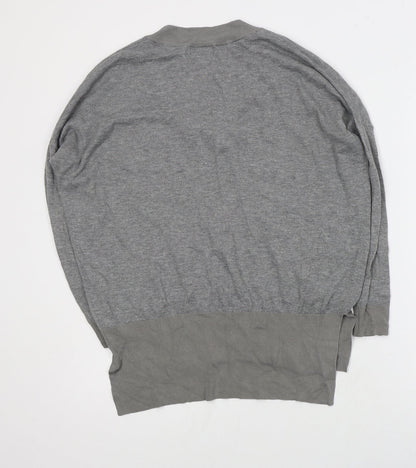 Womens UK Size 8 Topshop Grey Henley Jumper