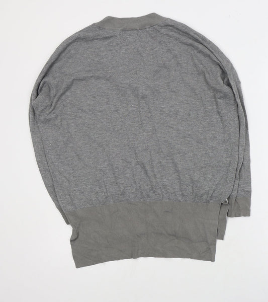 Womens UK Size 8 Topshop Grey Henley Jumper