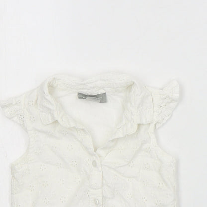 Primark Baby White  Cotton Basic Button-Up Size 12-18 Months Collared Button
