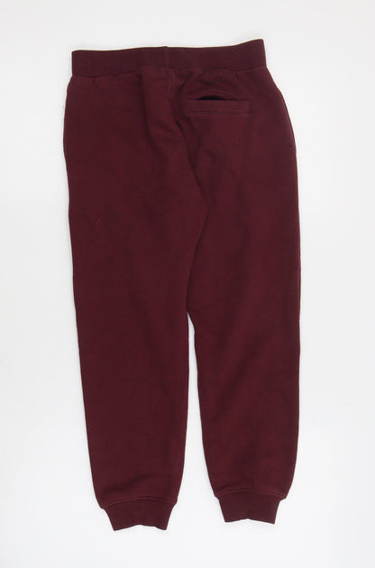 New Look Girls Red  Cotton Jogger Trousers Size 9 Months  Regular Drawstring