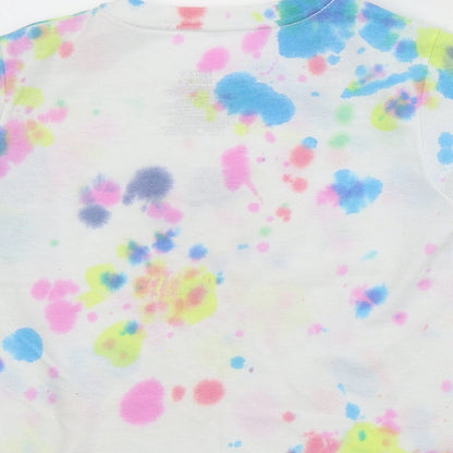 Hanes Girls Multicoloured  Cotton Basic T-Shirt Size XS Crew Neck Pullover - Tie-dye