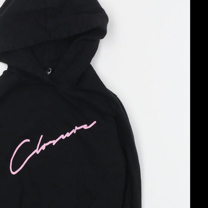 Closure Girls Black  Cotton Pullover Hoodie Size 8 Years  Pullover - Cropped