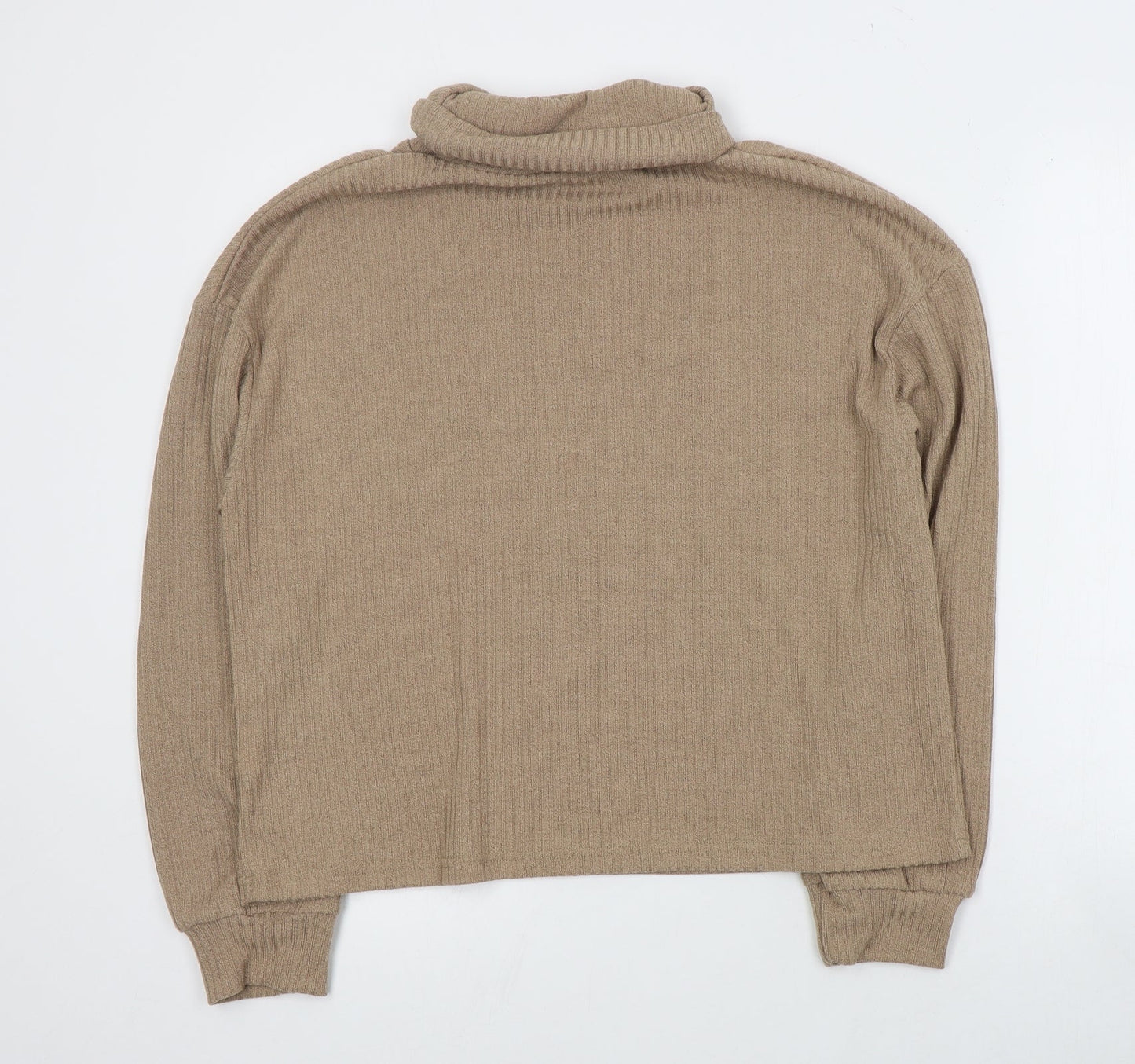 SheIn Womens Brown Roll Neck  Polyester Pullover Jumper Size L