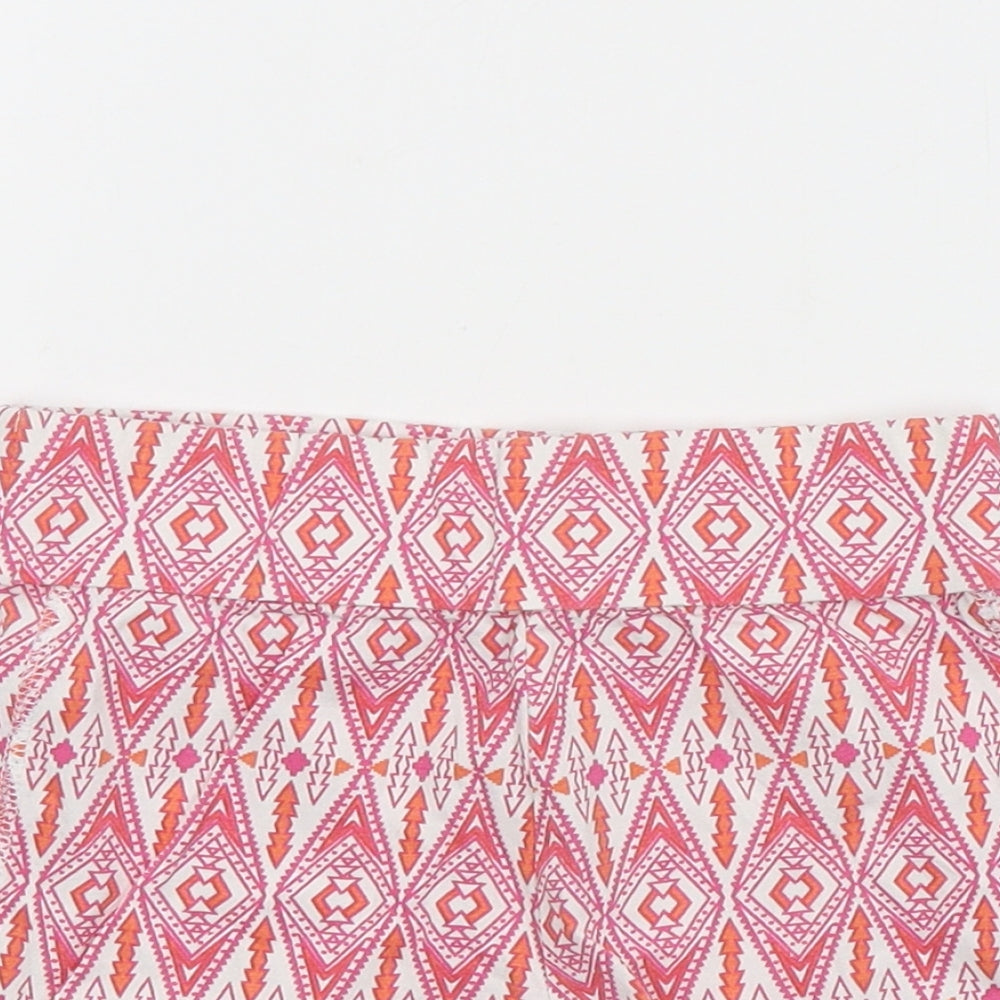 Dunnes Girls Red Geometric Cotton Hot Pants Shorts Size 5 Years  Regular