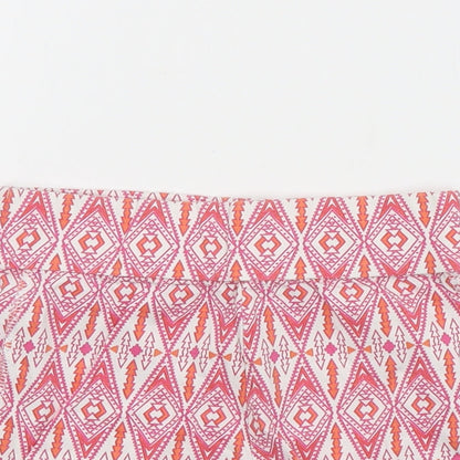 Dunnes Girls Red Geometric Cotton Hot Pants Shorts Size 5 Years  Regular