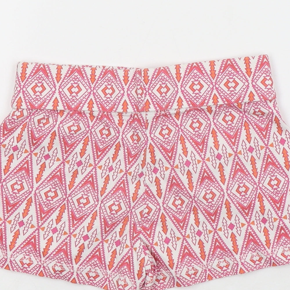 Dunnes Girls Red Geometric Cotton Hot Pants Shorts Size 5 Years  Regular