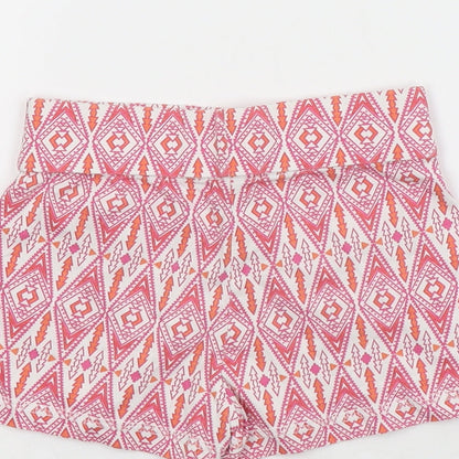 Dunnes Girls Red Geometric Cotton Hot Pants Shorts Size 5 Years  Regular