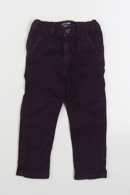 NEXT Boys Purple  Cotton Jogger Jeans Size 18-24 Months  Zip
