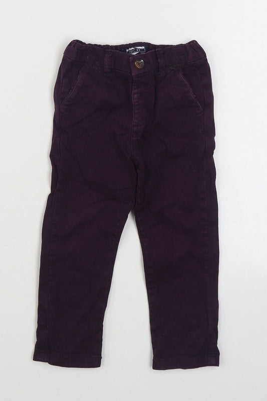 NEXT Boys Purple  Cotton Jogger Jeans Size 18-24 Months  Zip