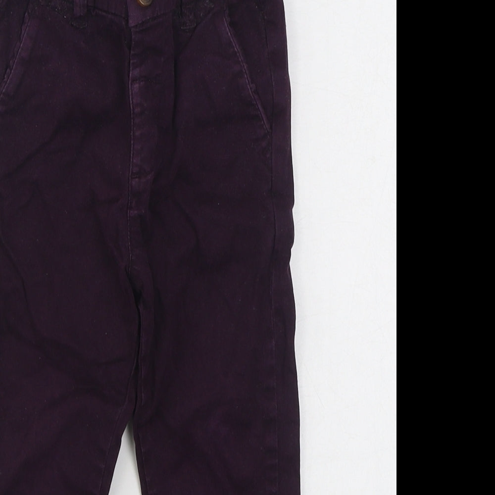 NEXT Boys Purple  Cotton Jogger Jeans Size 18-24 Months  Zip