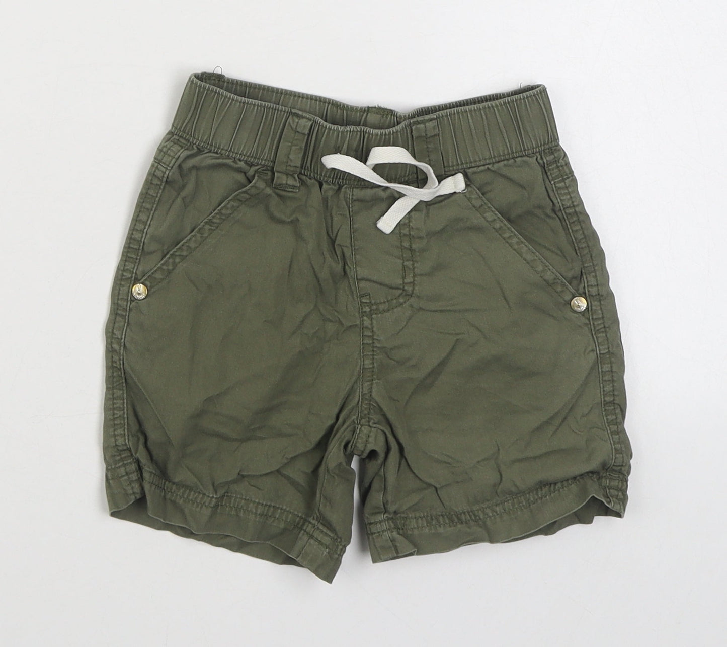 Pumpkin Patch Boys Green  100% Cotton Cargo Shorts Size 2 Years  Regular Tie