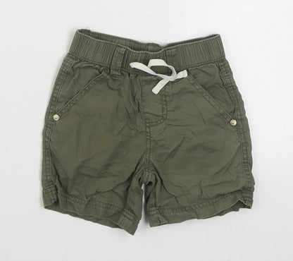 Pumpkin Patch Boys Green  100% Cotton Cargo Shorts Size 2 Years  Regular Tie