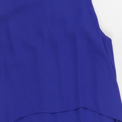 New Look Womens Blue  Polyester Sheath  Size 12  Scoop Neck Zip