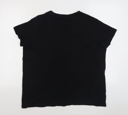 Primark Womens Black  100% Cotton Basic T-Shirt Size XL Round Neck