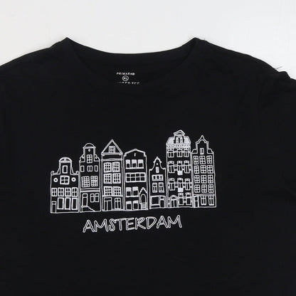 Primark Womens Black  100% Cotton Basic T-Shirt Size XL Round Neck