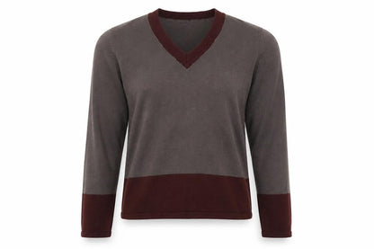 Copper Key Womens Grey V-Neck  Acrylic Pullover Jumper Size L