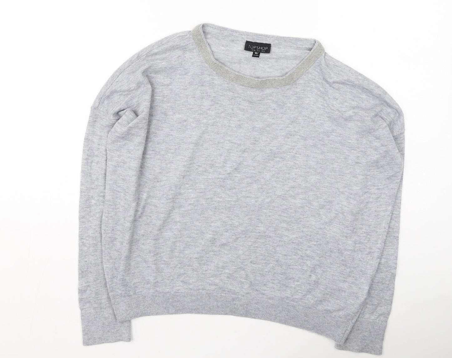 Womens UK Size 8 Topshop Grey Pullover Jumper