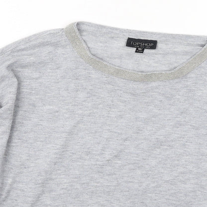Womens UK Size 8 Topshop Grey Pullover Jumper