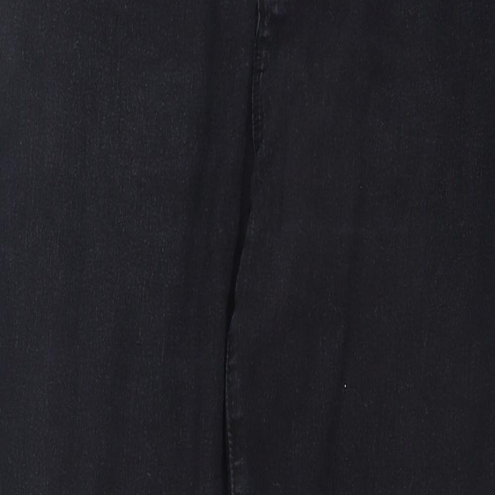 Denim & Co. Womens Black  Cotton Straight Jeans Size 14 L26 in Regular