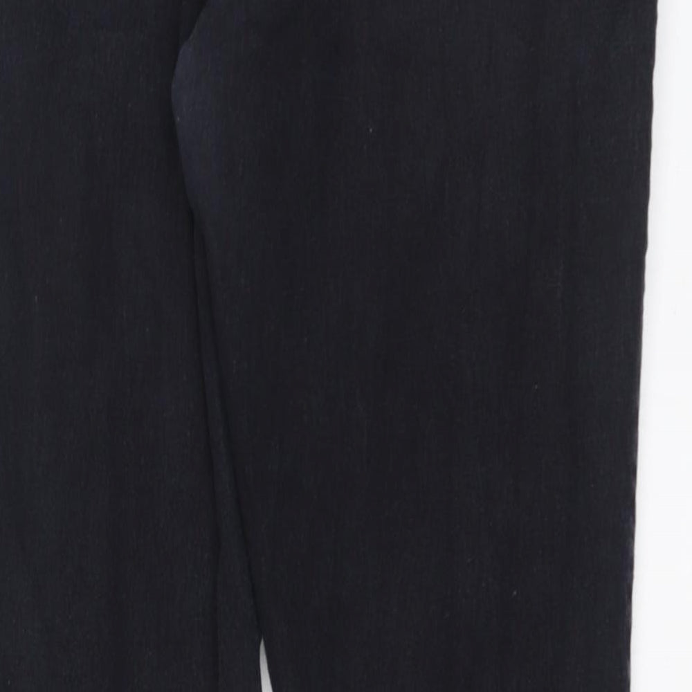 Denim & Co. Womens Black  Cotton Straight Jeans Size 14 L26 in Regular