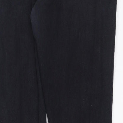 Denim & Co. Womens Black  Cotton Straight Jeans Size 14 L26 in Regular