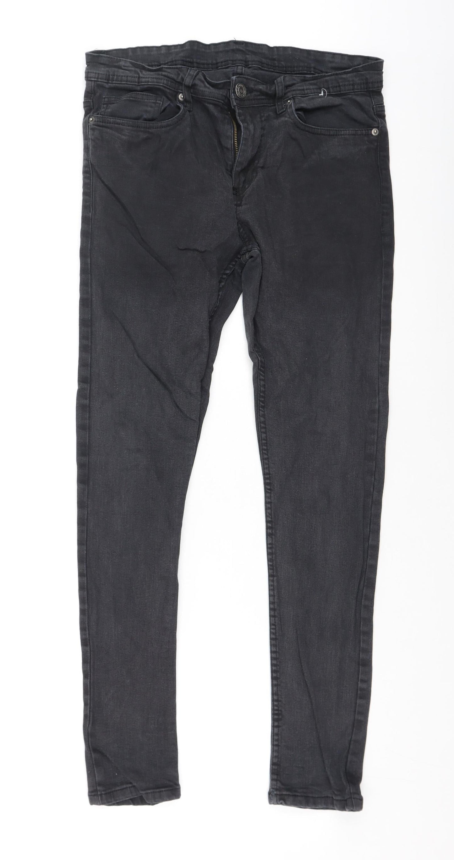 Denim & Co. Womens Grey  Cotton Skinny Jeans Size 14 L27 in Regular