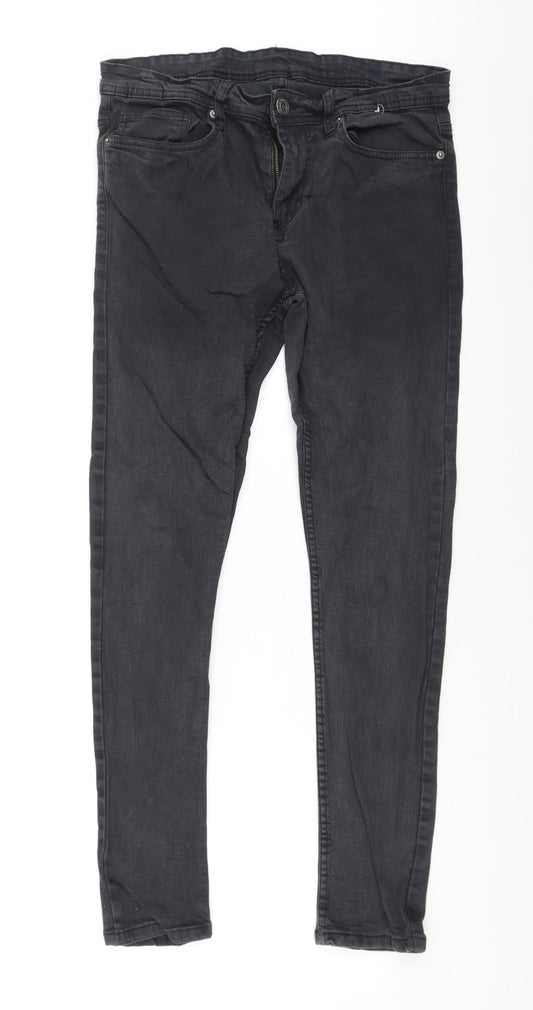 Denim & Co. Womens Grey  Cotton Skinny Jeans Size 14 L27 in Regular