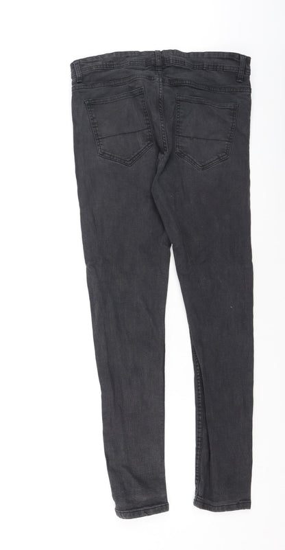 Denim & Co. Womens Grey  Cotton Skinny Jeans Size 14 L27 in Regular